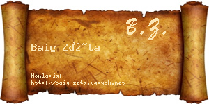 Baig Zéta névjegykártya